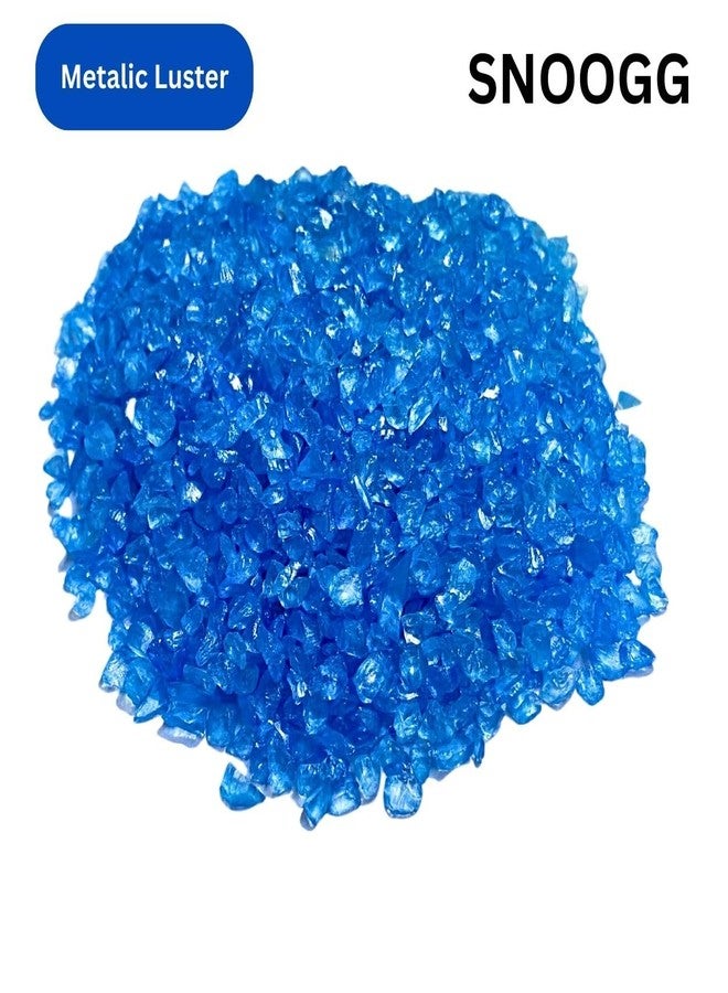 SNOOGG Crushed fire Glass 2-5 MMHigh Luster Metalic 6 Colour - 40 Grame Each.Gold Silver Dark Green Ocean Blue Coral Orange for Resin Art, DIY Crafts, Aquarium, and Home Décor - Image 3